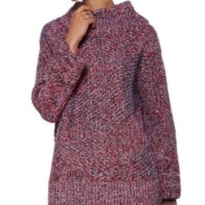 Rag & Bone Red and Purple Knit Turtleneck Sweater